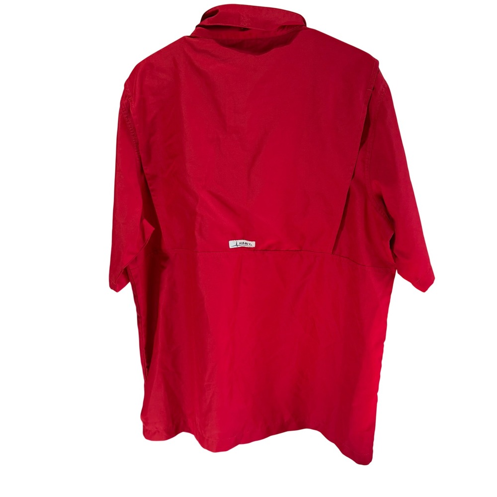 Habit Fishing Shirt Red Polyester Short Sleeve Coastal - Picture 2 of 4